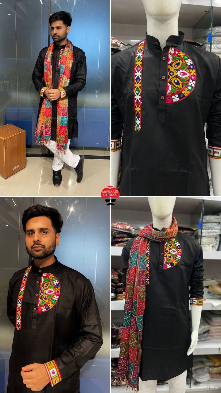 Exclusive Men's Kurta With Dupatta  For Navratri