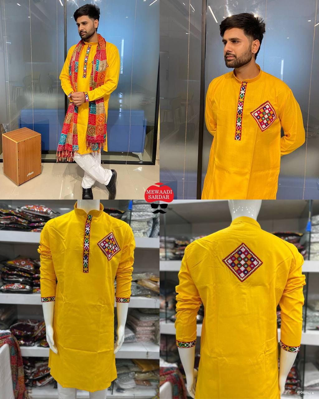 Exclusive Men's Kurta With Dupatta  For Navratri