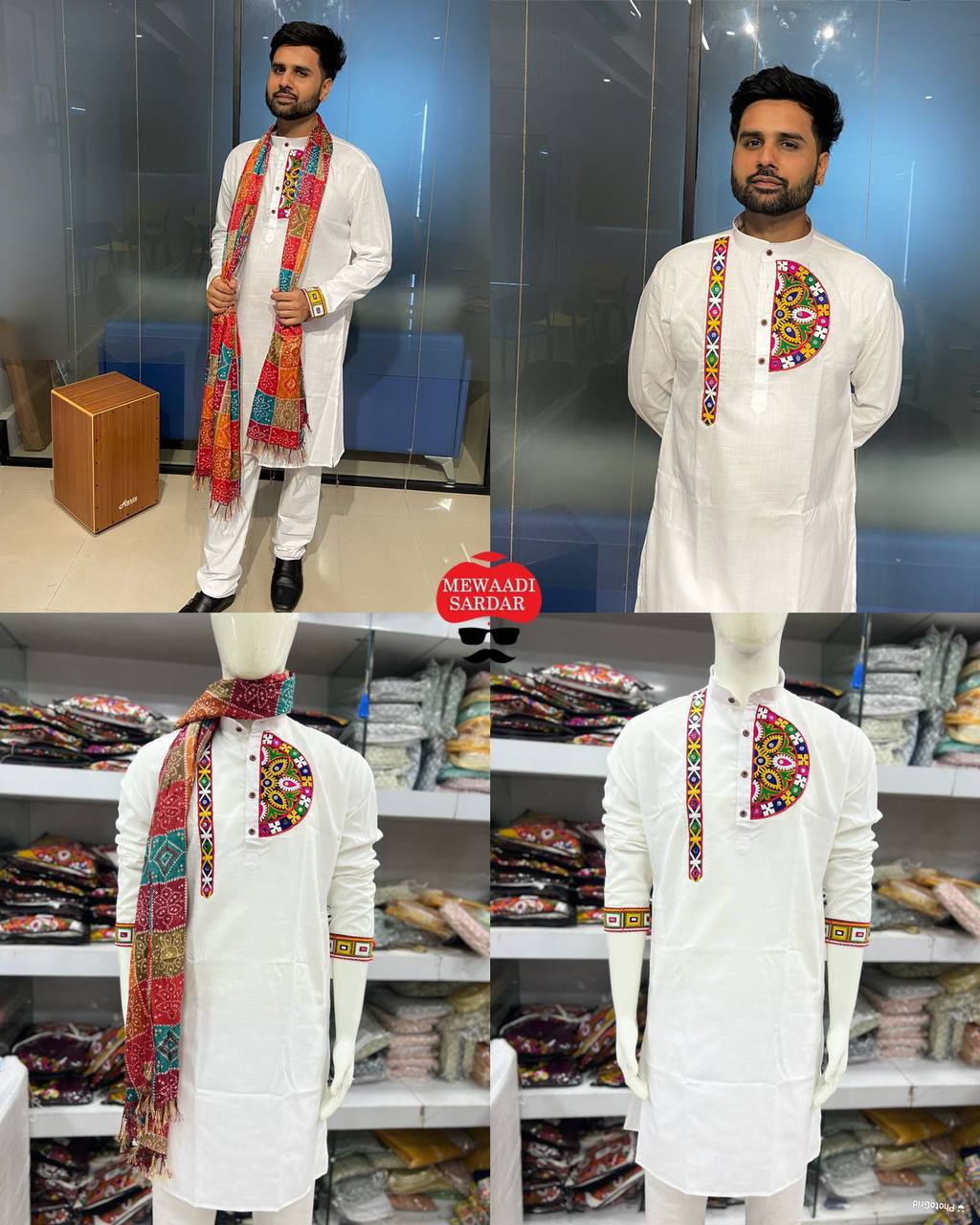 Exclusive Men's Kurta With Dupatta  For Navratri