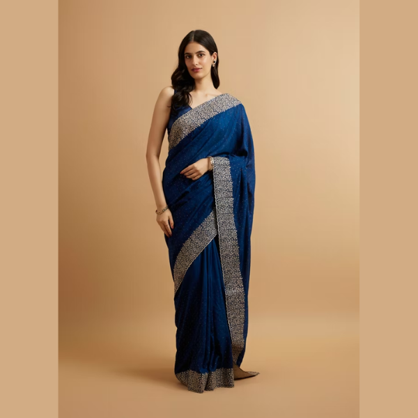 Manyavar  Ready to Wear  Bel Buti Patterned Saree with Stone Embellishment