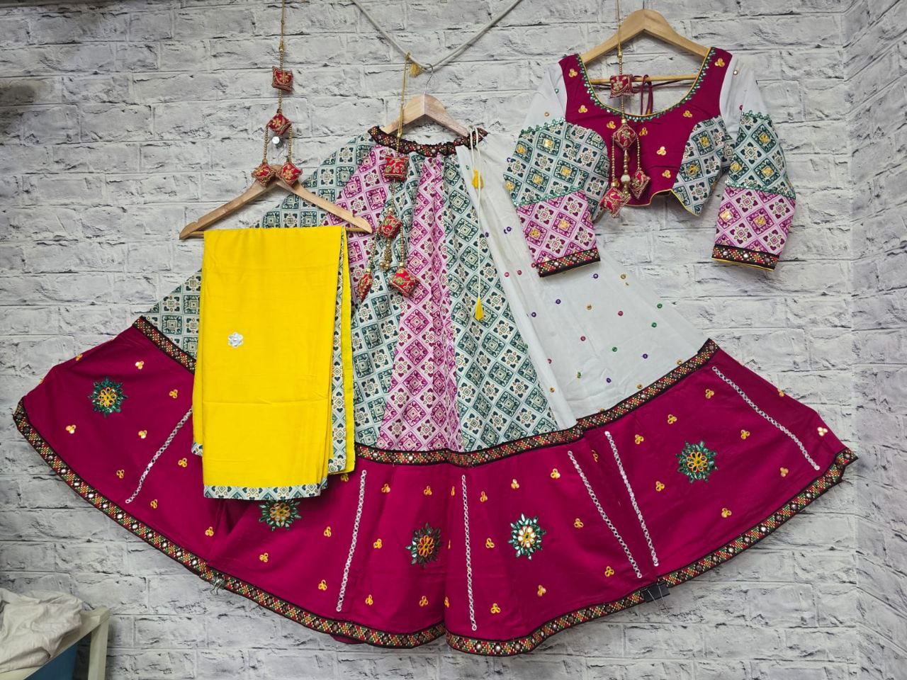 Pure Khadi Cotton Gamthi  Work Chaniya Choli  | Ready To Wear