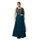 Manyavar Teal Blue Embellished Empire Waist Dress