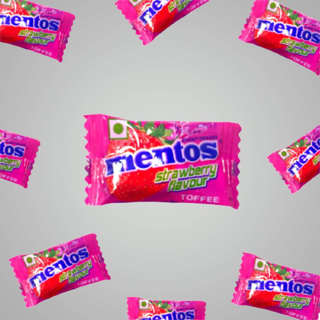 Mentos Strawberry  Pack of 20  Chewing Gum - 50 gms - India shopping