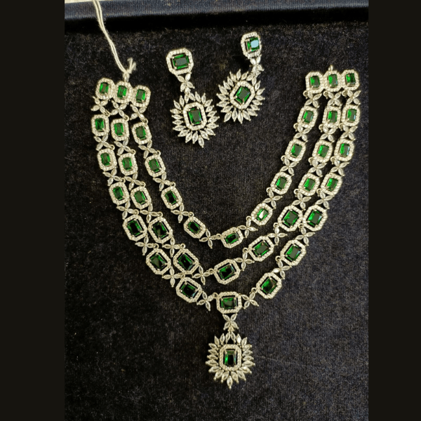 American Diamond  Neckless Set With Earring Collection - India shopping