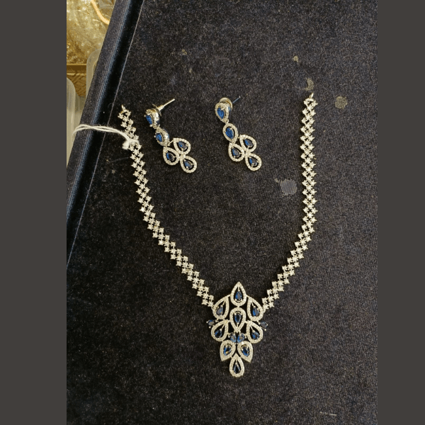 American Diamond  Neckless Set With Earring Collection - India shopping