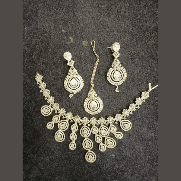 American Diamond  Neckless Set With Earring Collection - India shopping