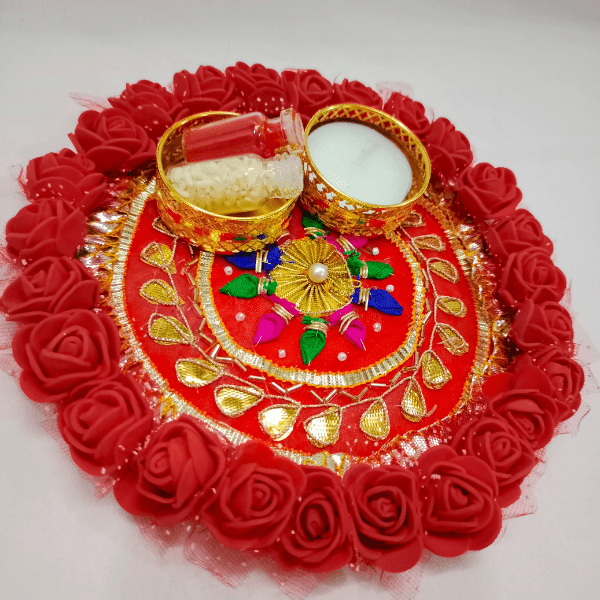 Special Pooja Thali (Handmade) (Set of 2) - India shopping