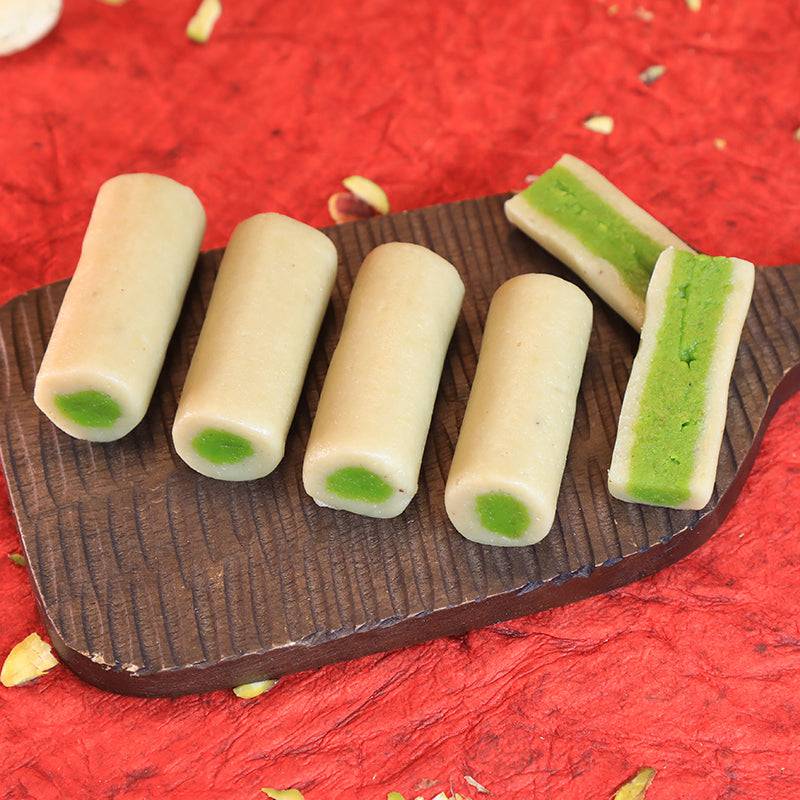 Olive Mithai Shop Kaju Pista Roll 500 gms - India shopping