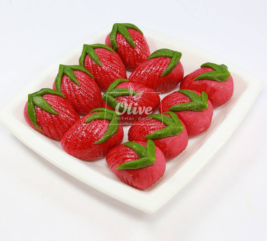 Olive Mithai Shop Kaju Strawberry 500 gms - India shopping