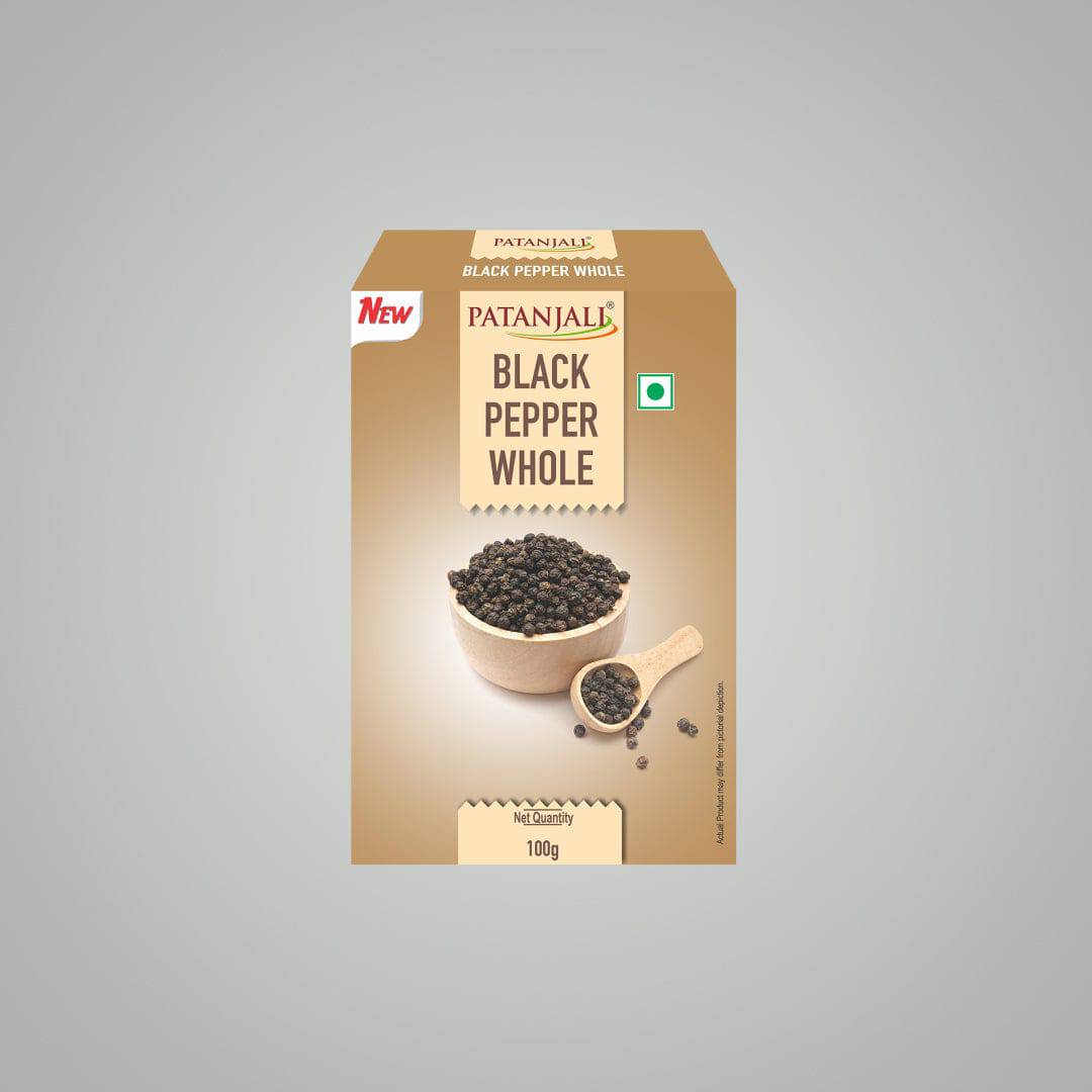 Patanjali Black Pepper Whole - 100 gms - India shopping