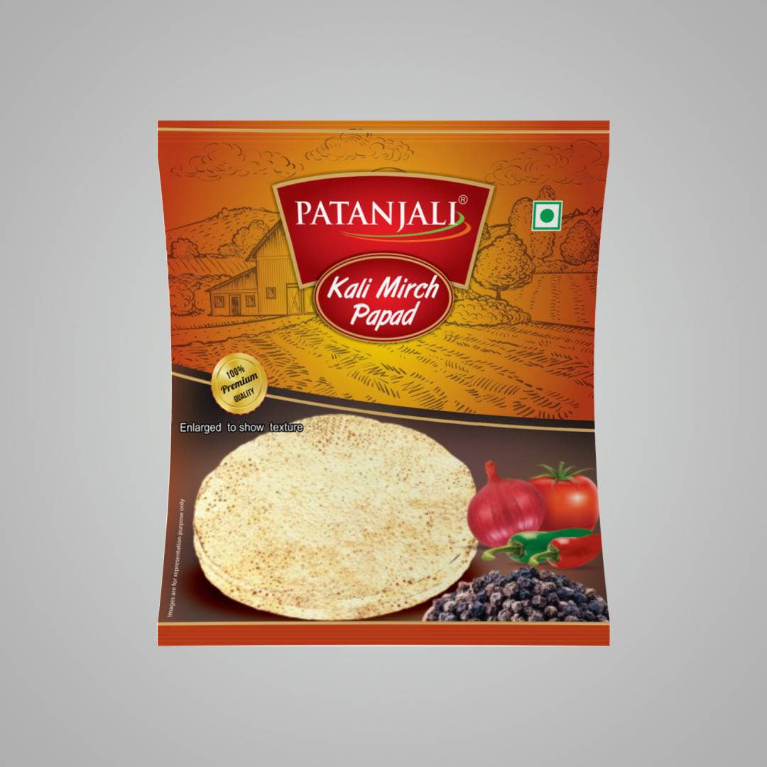 Patanjali Kali Mirch Papad - 200 gms - India shopping