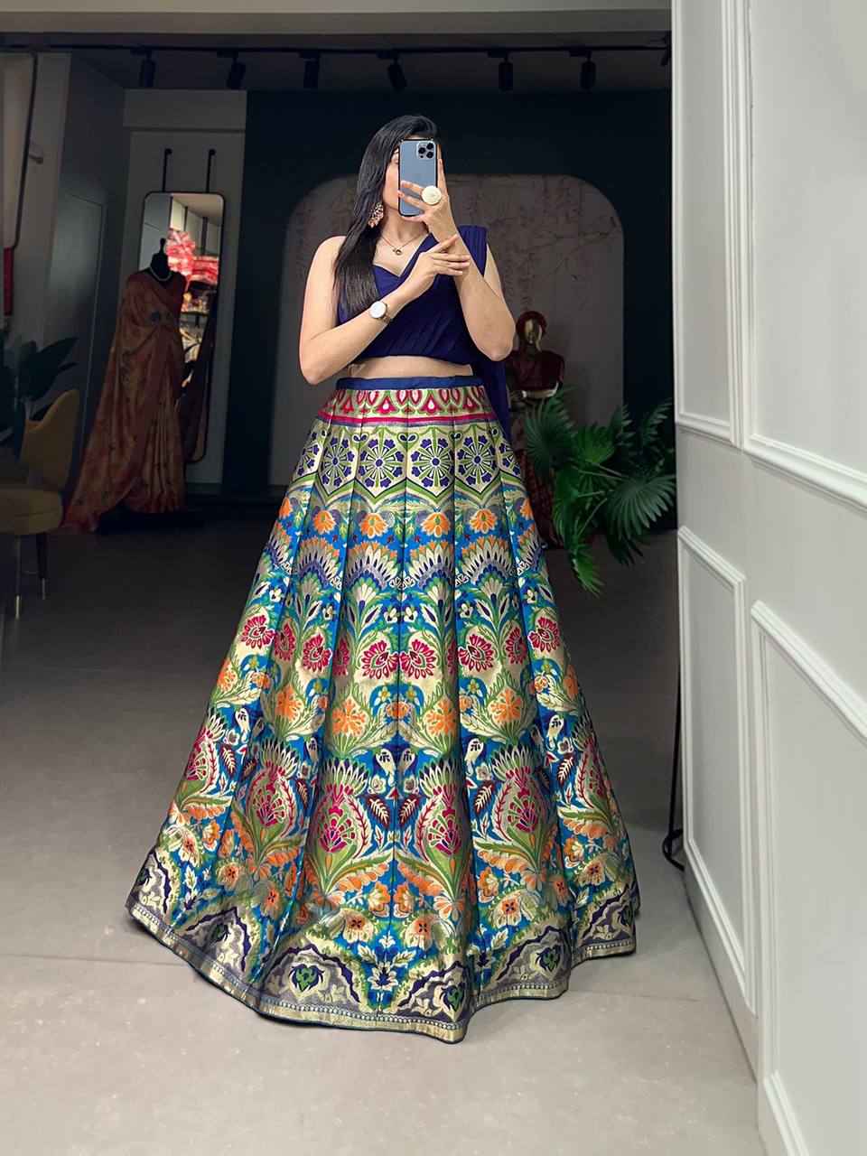 Latest Banarasi Lehenga with Georgette Blouse