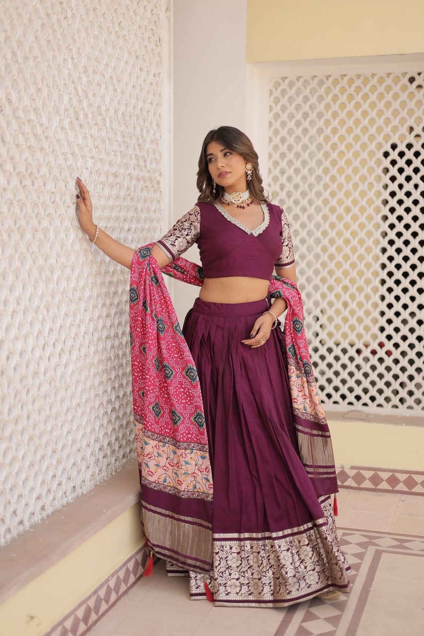 Trending Viscose Lehenga Choli With Gajji Silk Dupatta