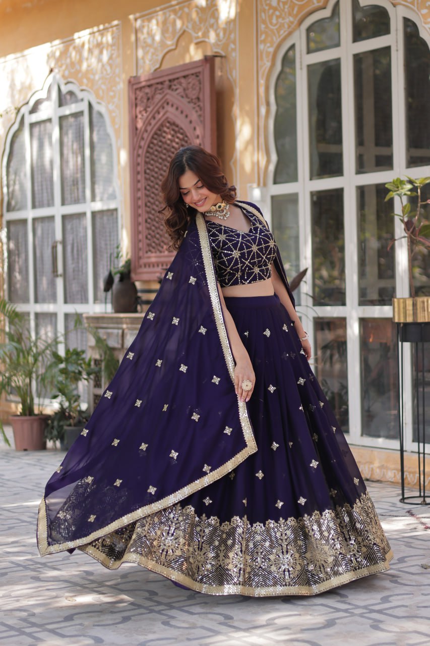 Designer Rangoli Silk With Heavy Sequins Work Lehenga Choli