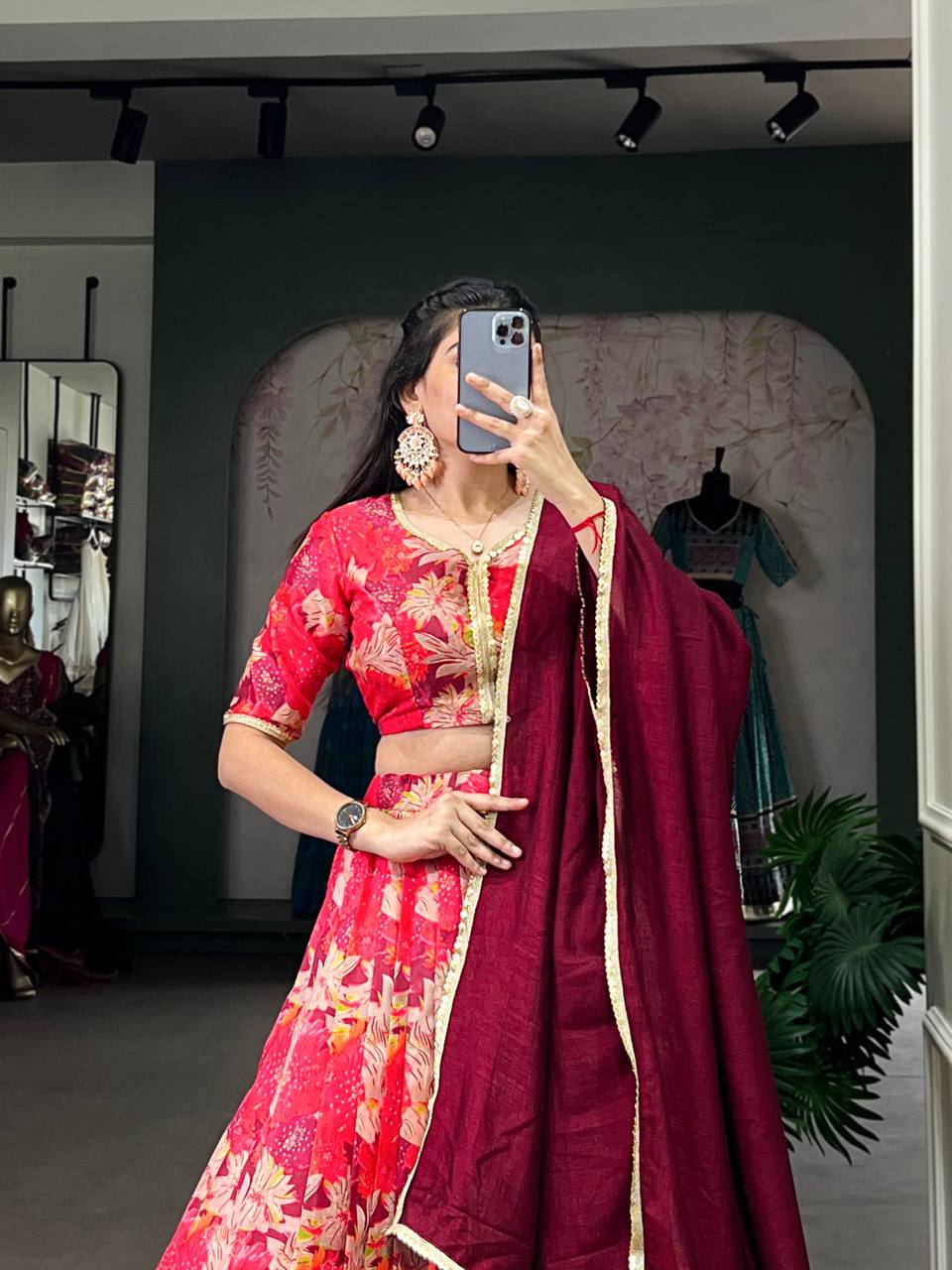 Latest Tussar Silk Lehenga Choli Printed | Ready To Wear