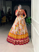 Tussar Silk Lehenga Choli With Floral Patola Print And Foil Work | Ready To Wear