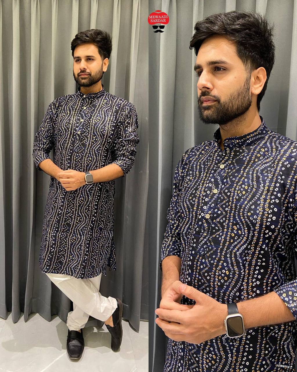 Bandhani Style Men's Kurta | Navratri Special