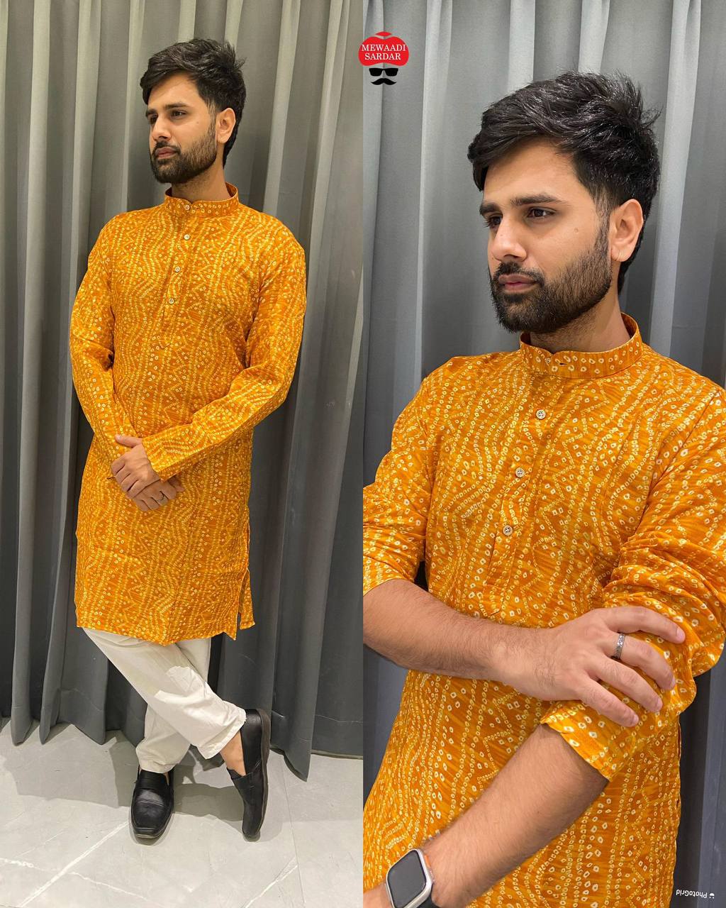 Bandhani Style Men's Kurta | Navratri Special