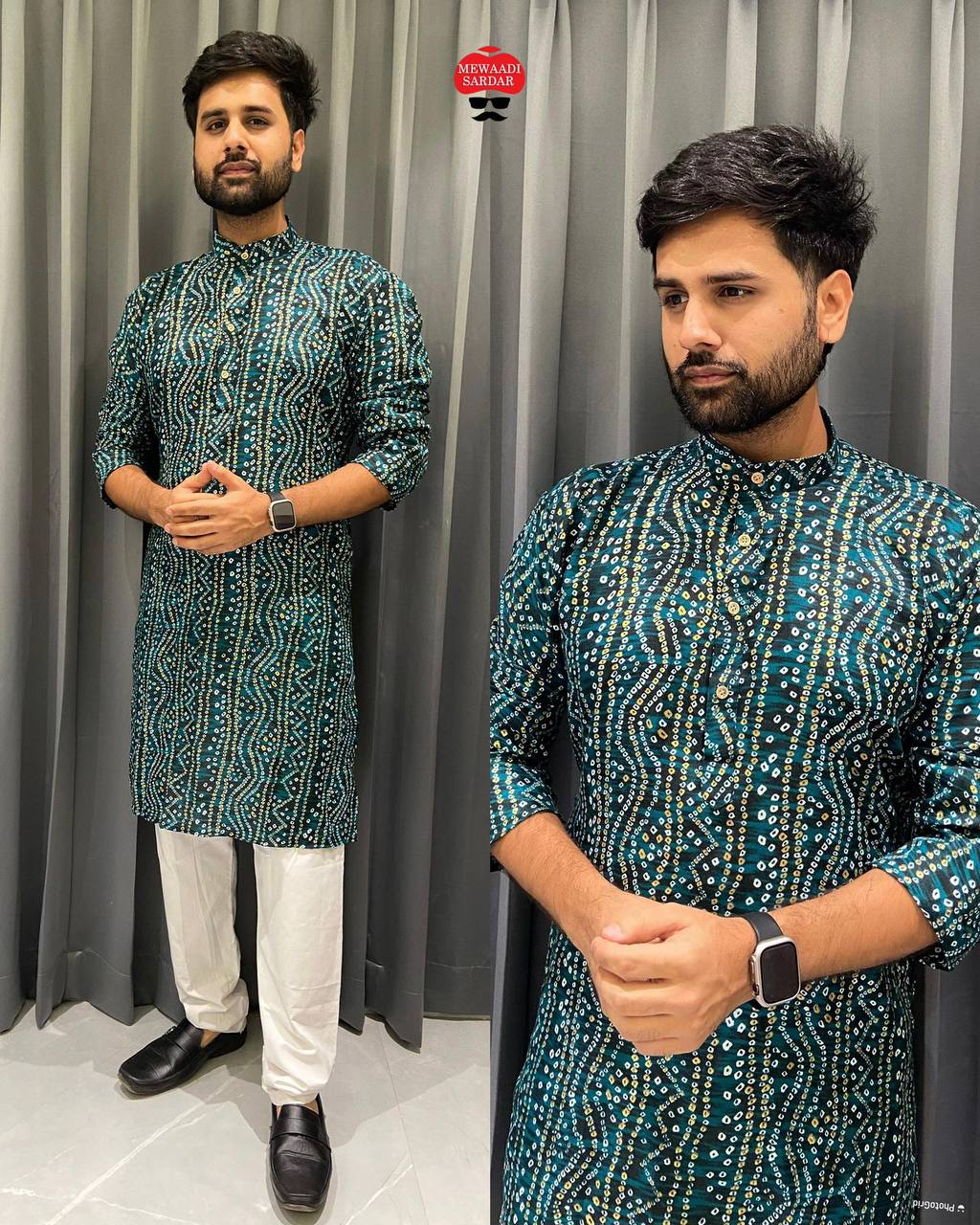 Bandhani Style Men's Kurta | Navratri Special