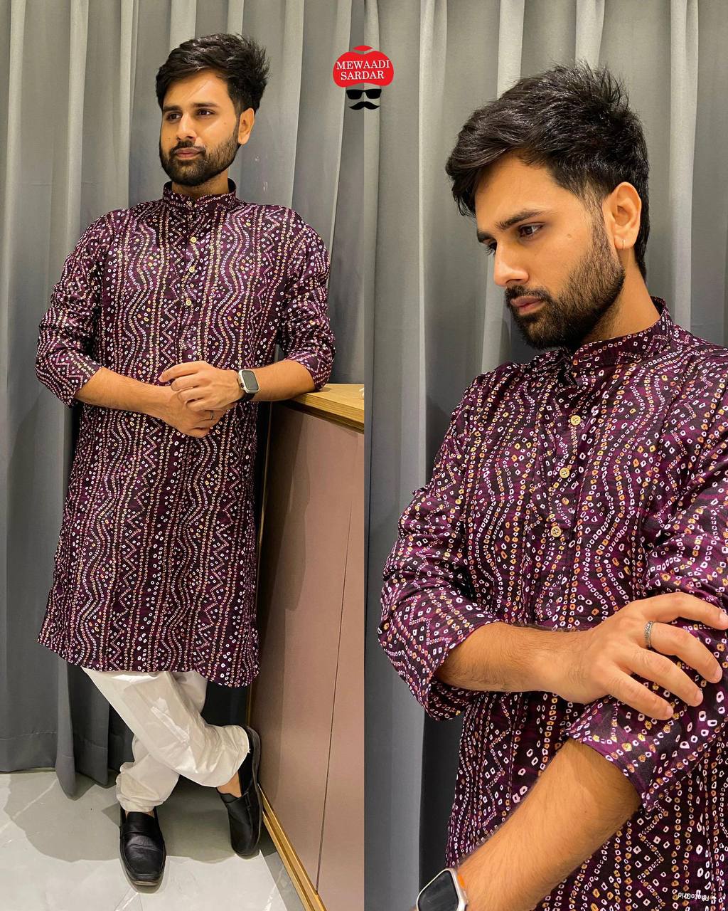 Bandhani Style Men's Kurta | Navratri Special