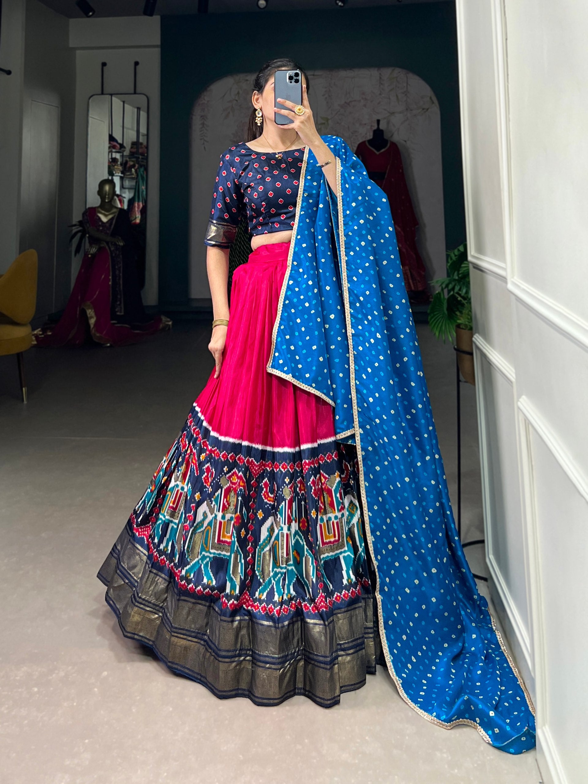 Dola Silk Lehenga Choli With Traditional Patola Prints