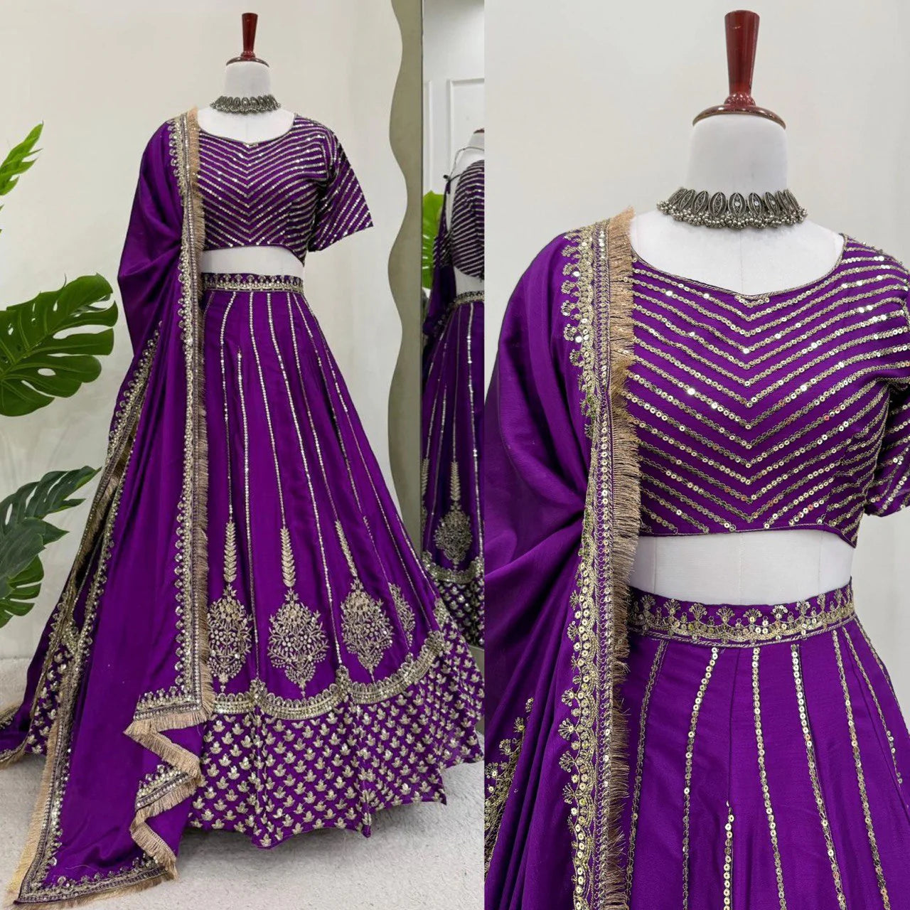 Designer Lehenga Choli With Thread Sequins Work | Ready To Wear