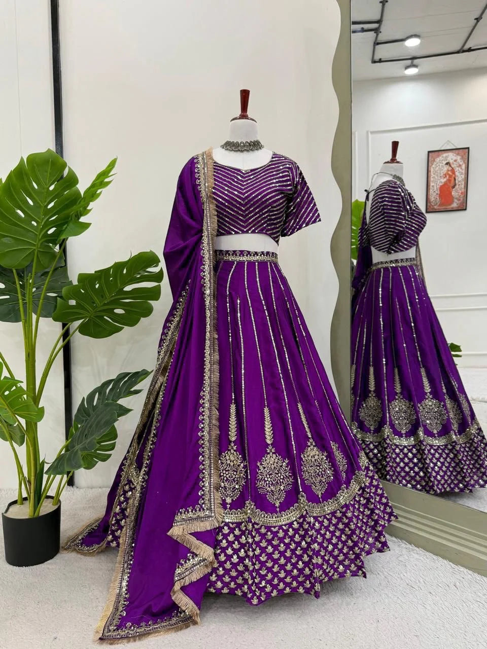 Designer Lehenga Choli With Thread Sequins Work | Ready To Wear