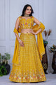 Yellow Lehenga Choli With Multi Thread Sequence Work | Ready To Wear