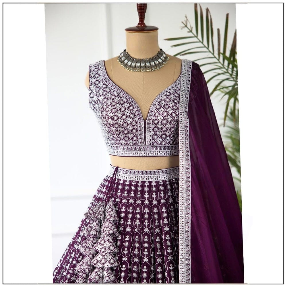 New Lehenga Choli With Embroidery Sequence Work | Ready To Wear