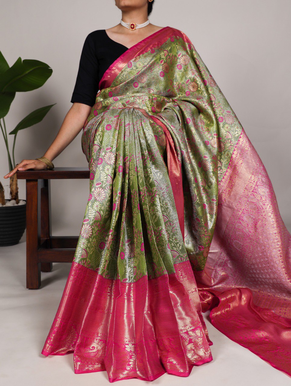 Latest Jacquard Silk Saree Zari Weaving Work | Ready To Wear