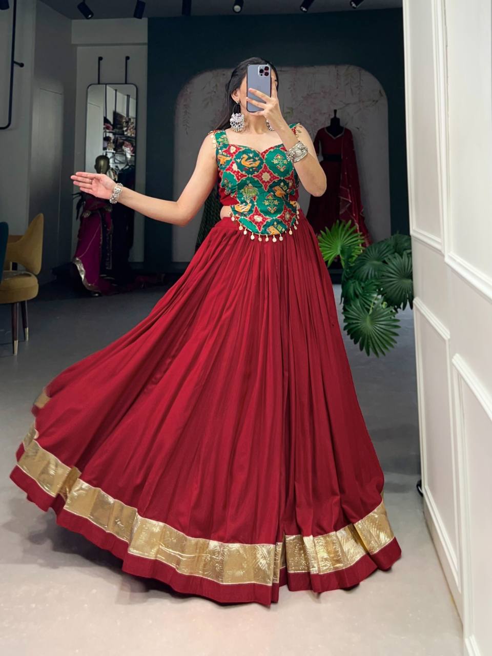 Wedding Vibes in Rayon & Silk Fusion Lehenga Choli