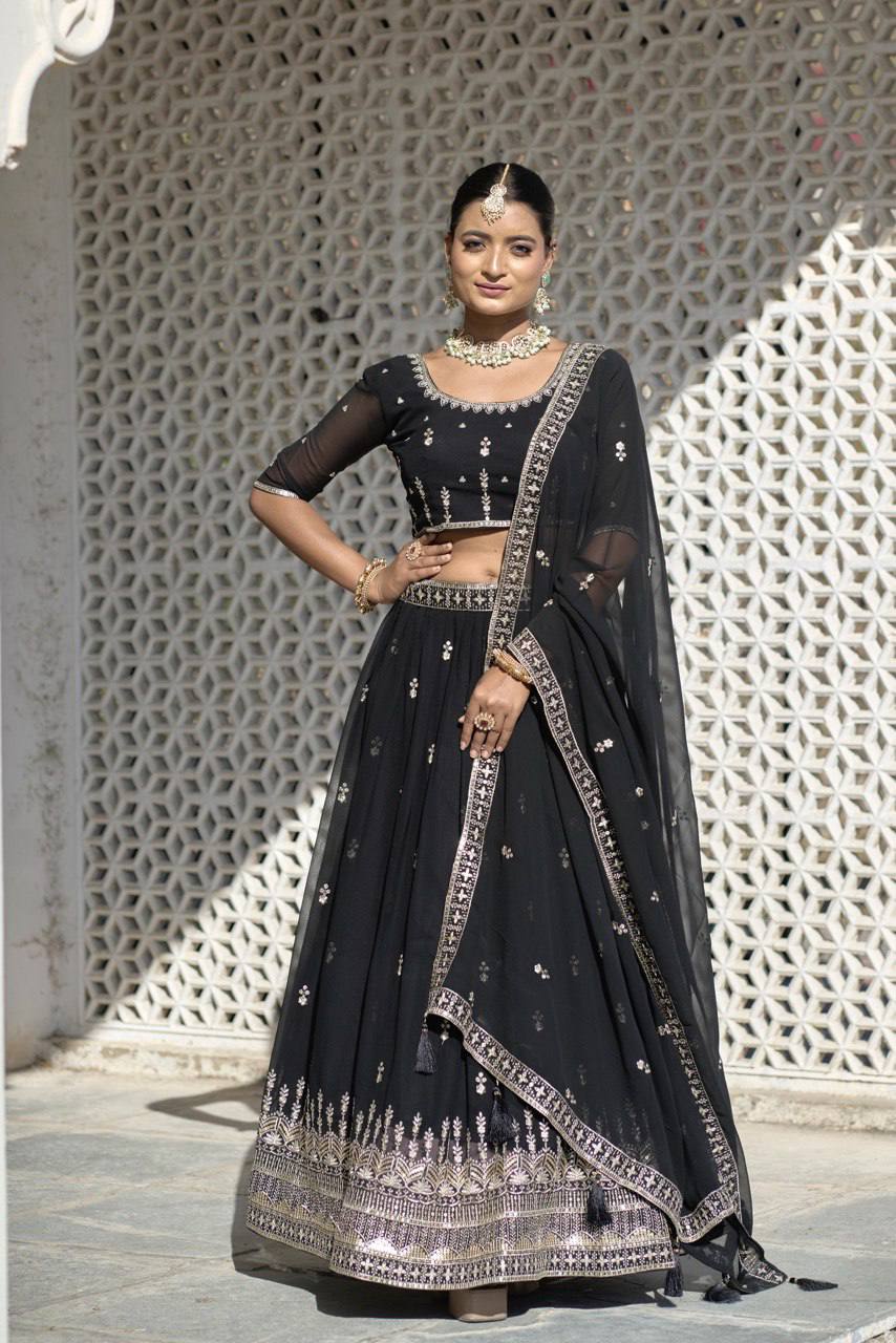 Traditional Embroidery Lehenga Choli With Sequence Work | Ready To Wear