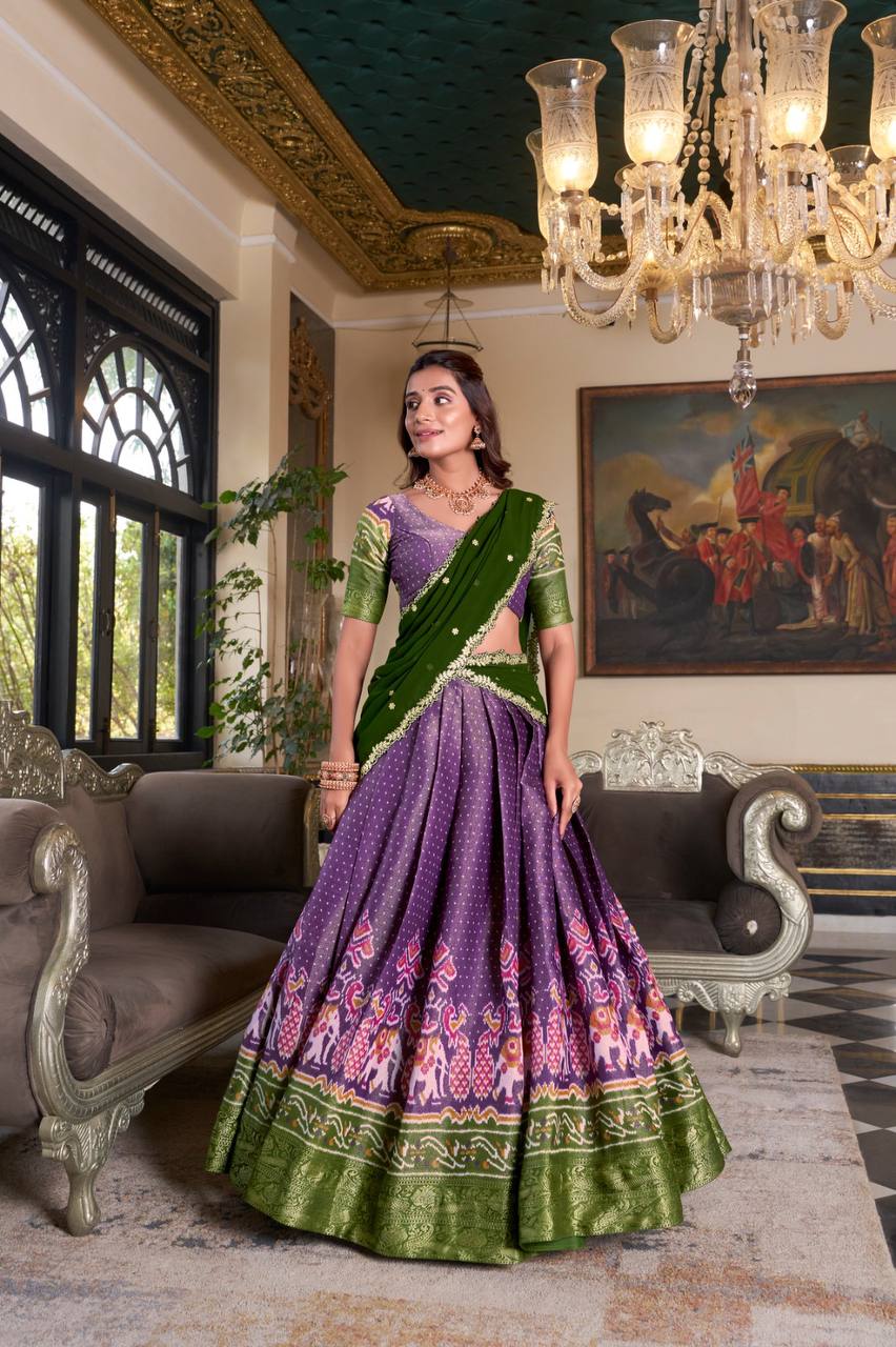 Latest Lehenga Choli With Printed And Zari Weaving Work | Ready To Wear