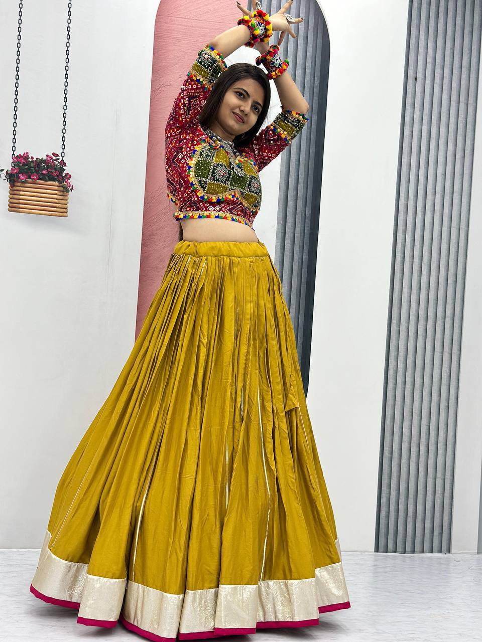 Yellow Lehenga Choli With Ribbion Lace Work | Ready To Wear
