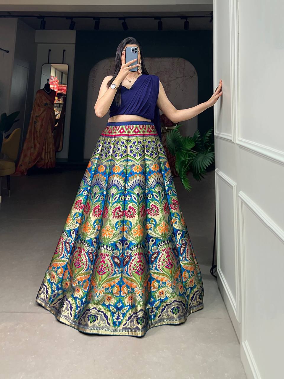 Latest Banarasi Lehenga with Georgette Blouse