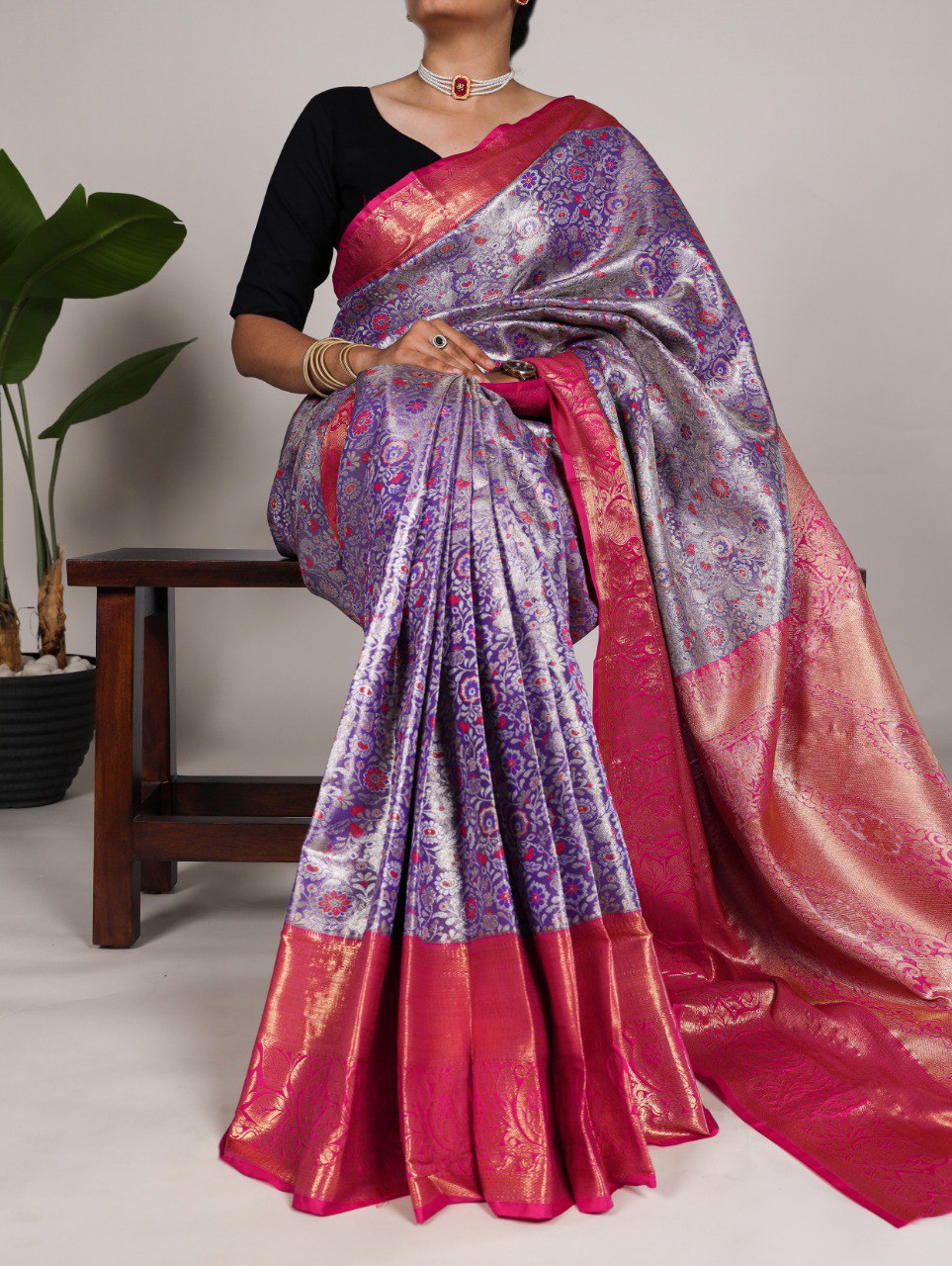 Latest Jacquard Silk Saree Zari Weaving Work | Ready To Wear