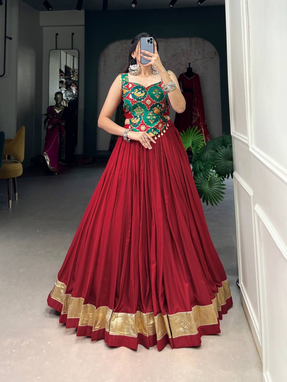 Wedding Vibes in Rayon & Silk Fusion Lehenga Choli