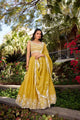 Golden Lehenga Choli With Sequins, Thread And Embroidery Work | Ready To Wear