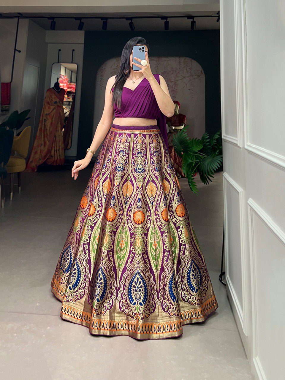 Latest Banarasi Silk Lehenga Choli With Zari Weaving Work | Ready To Wear