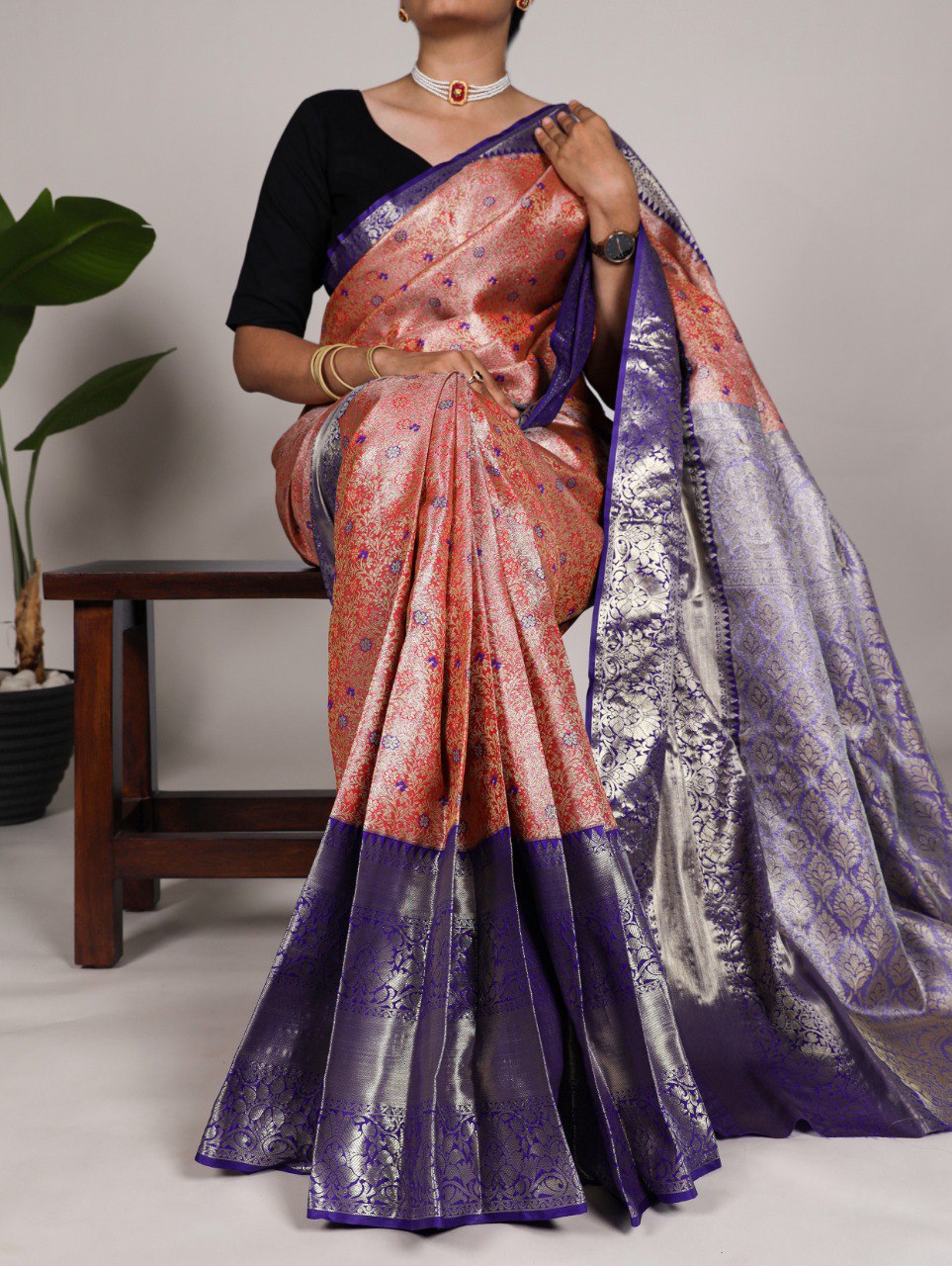 Latest Jacquard Silk Saree Zari Weaving Work | Ready To Wear