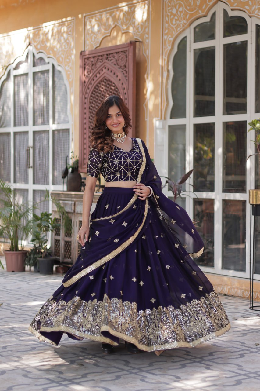 Designer Rangoli Silk With Heavy Sequins Work Lehenga Choli