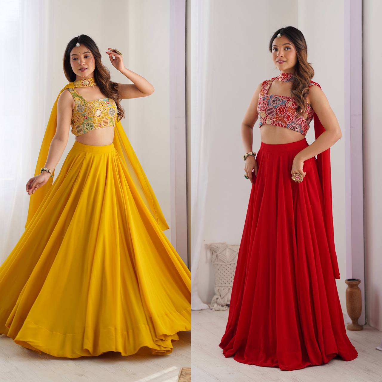 New Pure Soft Fox Georgette Blooming Fabric Lehenga Choli | Ready To Wear