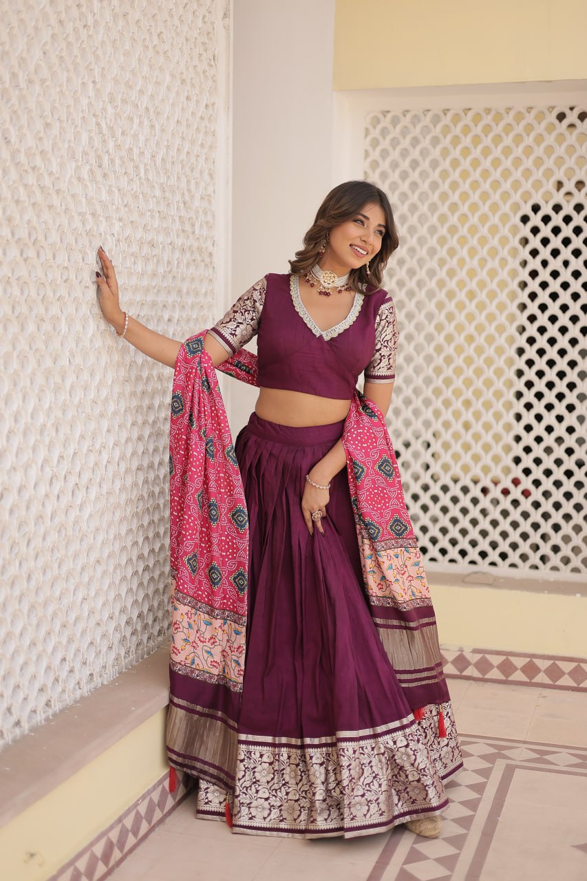 Trending Viscose Lehenga Choli With Gajji Silk Dupatta