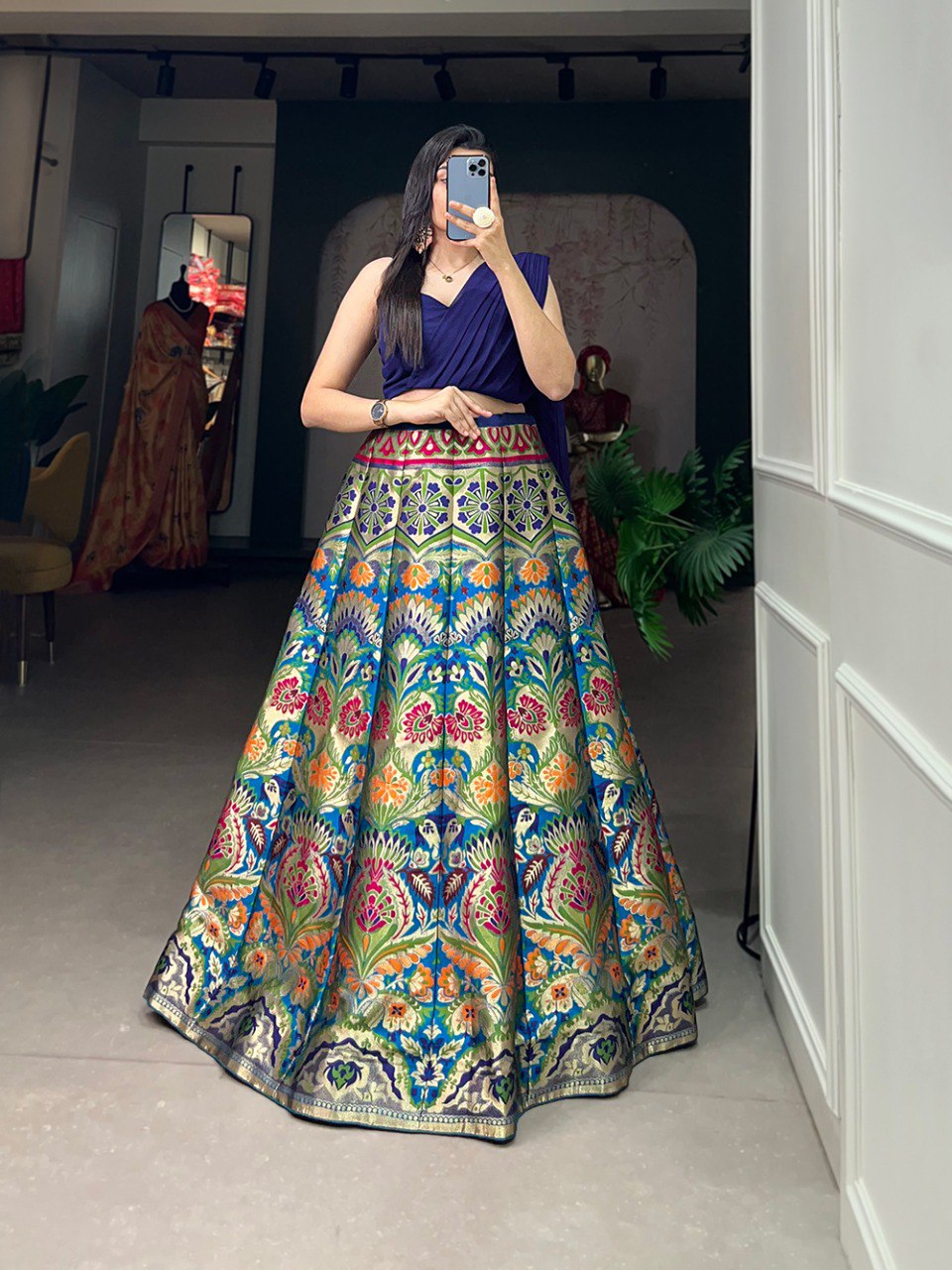 Latest Banarasi Silk Lehenga Choli With Zari Weaving Work | Ready To Wear