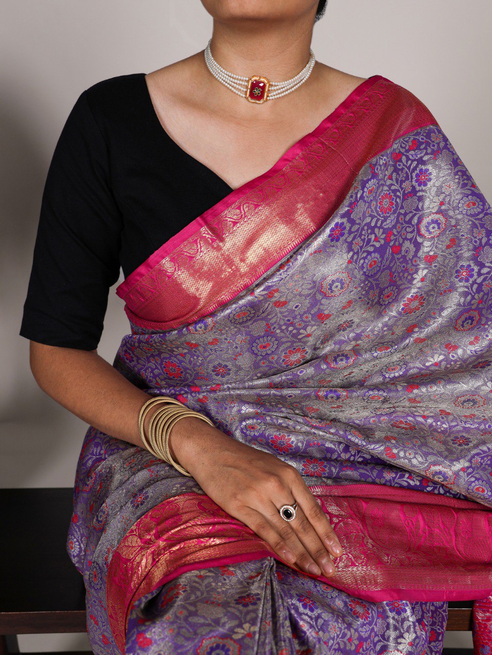 Latest Jacquard Silk Saree Zari Weaving Work | Ready To Wear