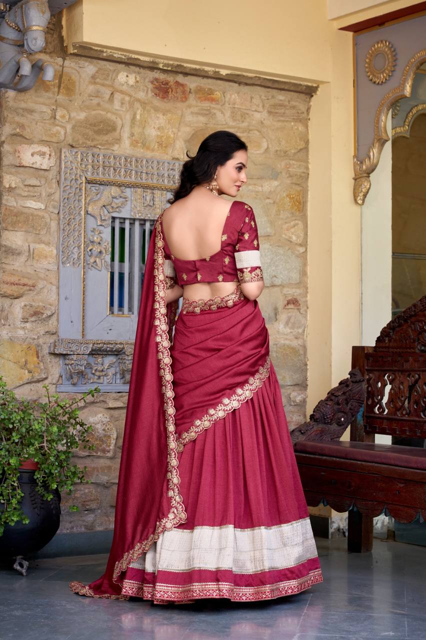 Traditional Lehenga Choli With  Zari Weaving And Sequins Work | Ready To Wear