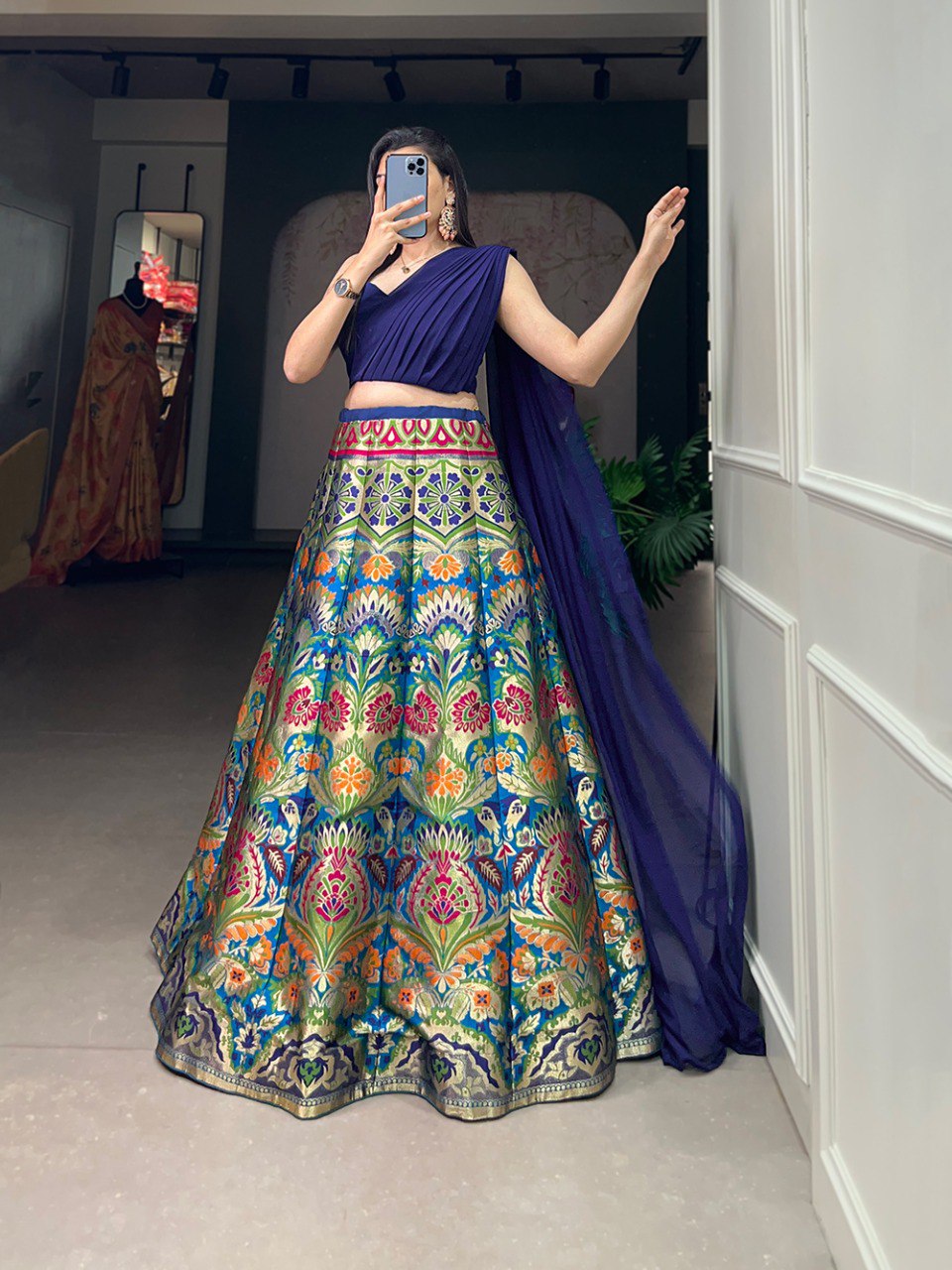 Latest Banarasi Silk Lehenga Choli With Zari Weaving Work | Ready To Wear