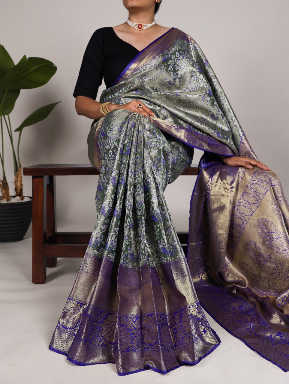 Latest Jacquard Silk Saree Zari Weaving Work | Ready To Wear