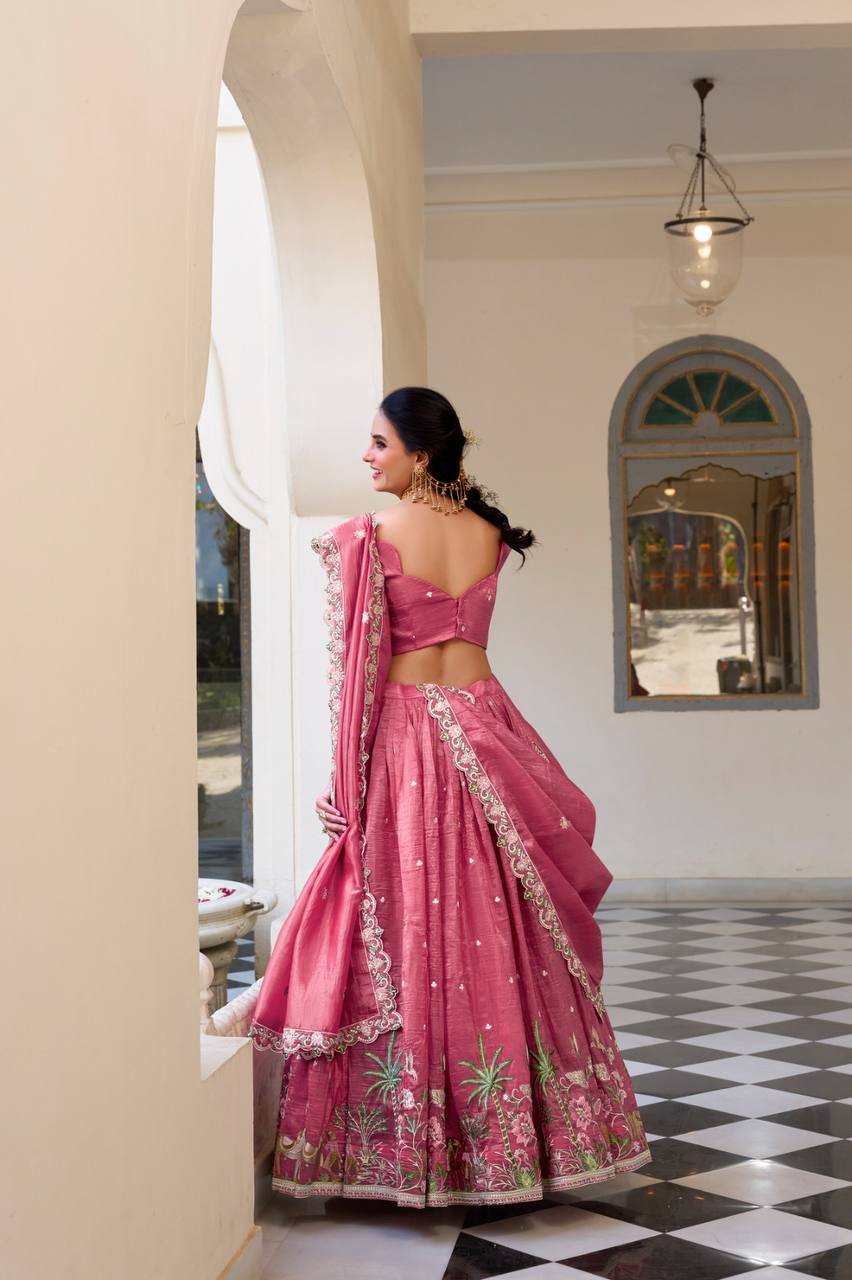 Traditional Lehenga Choli With Thread, Sequins And Embroidery Work| Ready To Wear