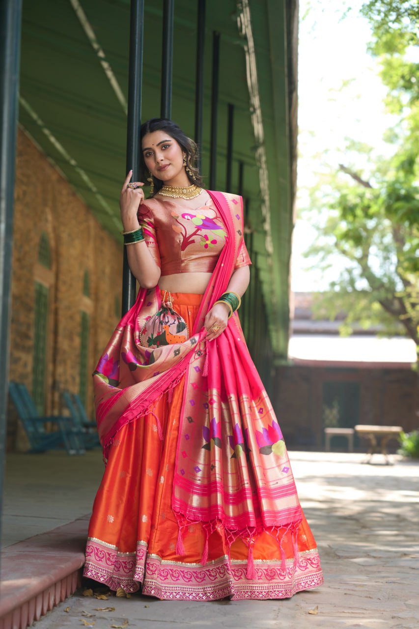 Designer Lehenga Choli Jacquard Silk Weaving Zari Work | Ready To Wear